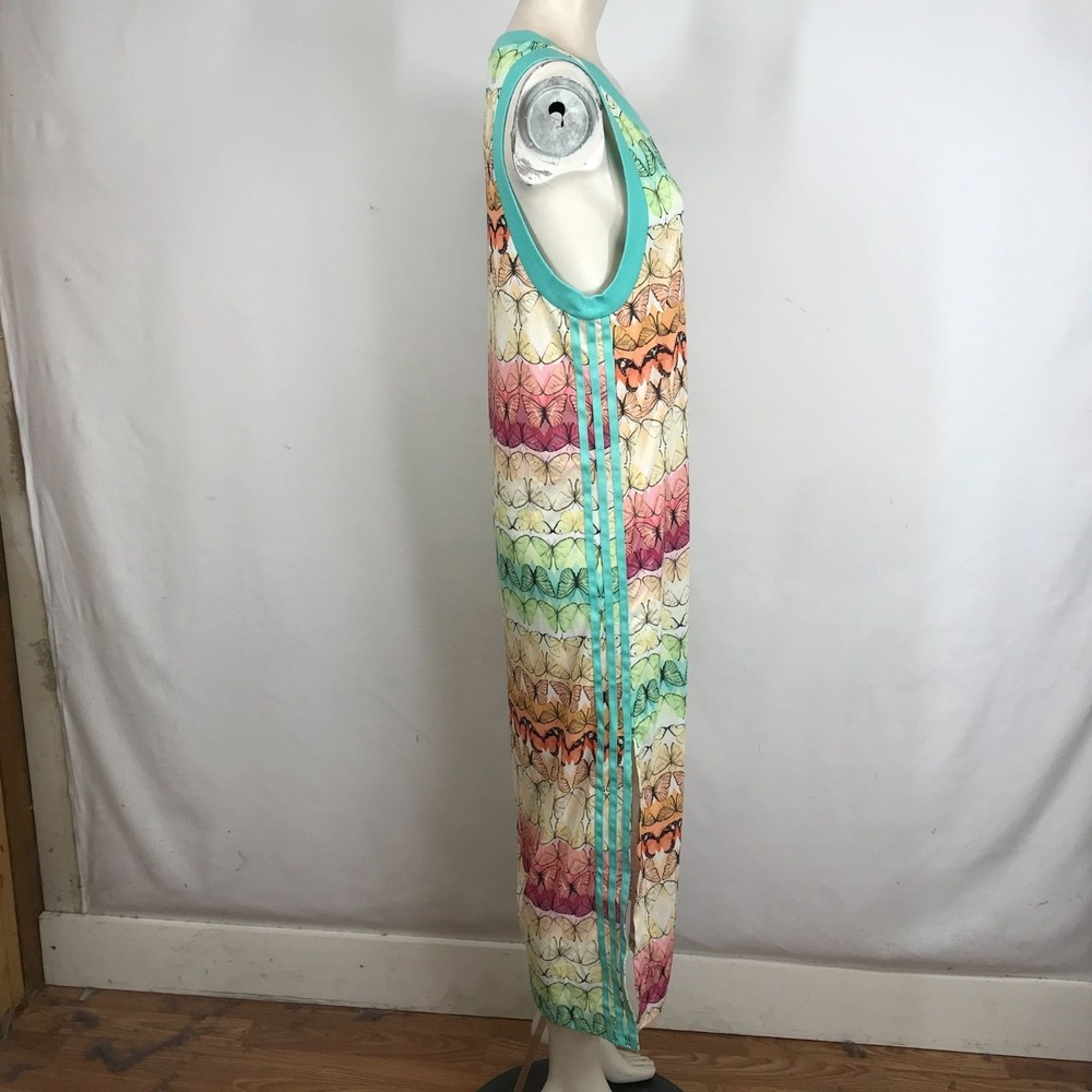 ADIDAS- WOMEN'S SMALL - MULTICOLOR SLEEVELESS BUTTERFLY TANK DRESS - Picture 4 of 11